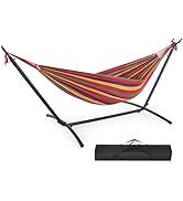 DUMOS Double Hammock with Space Saving Stand, Heavy Duty Steel Frame, Portable for Outside & Indo...