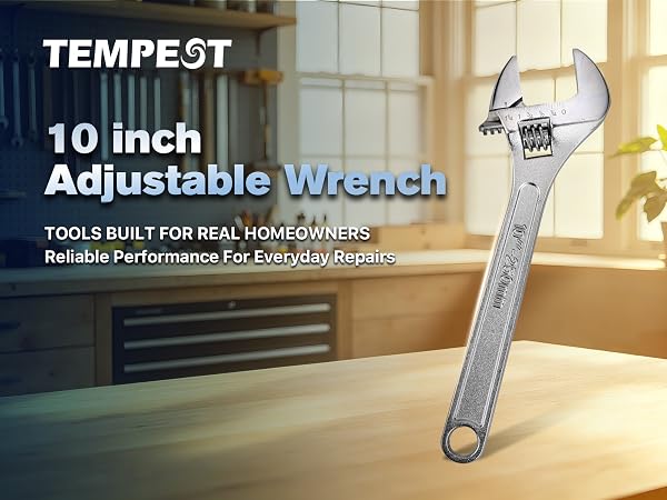 Tempest 10 Inch Adjustable Wrench
