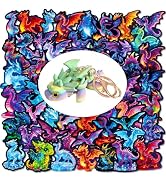 50PCS Neon Dragon Stickers and 1PCS Dragon Keychain, Cute 3D Printed Animal Keychain, Waterproof ...