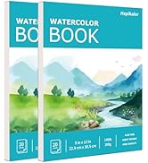 Hapikalor 2-Pack 9"x12"Watercolor Paper Pad, Bulk School Supplies for Kids, Teacher Classroom Mus...