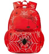 AUIVTY Kids Backpack Boys Girls Ages 3-8 Spider Backpack Kindergarten Elementary School 15 Inch C...