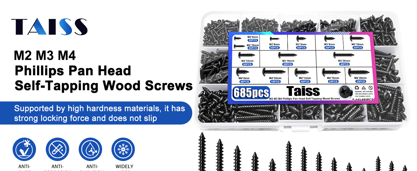 Phillips Pan Head Self Tapping Screws