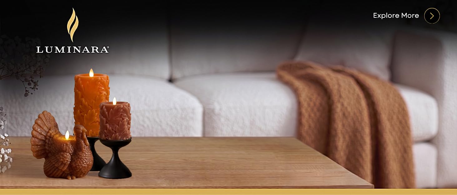 Luminara Flameless Candles with a flickering flame