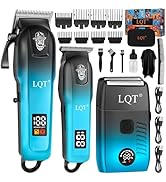 LQT Professional Hair Clippers for Men, Cordless Barber Clippers with Precision Trimmer and Dual ...