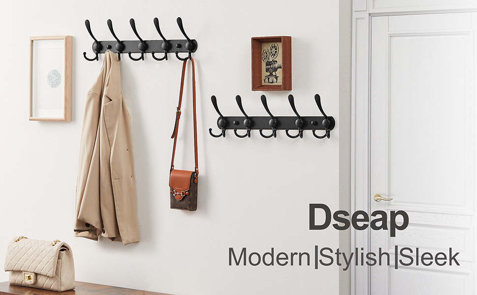 Dseap Heavy-Duty modern 5-Triple-Hook Coat Hook