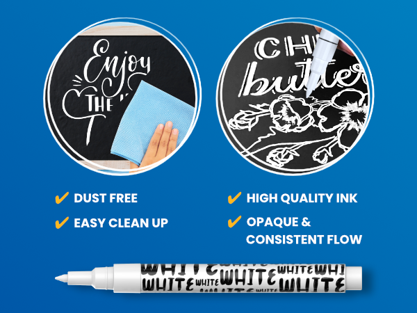Chalkola White Chalk Markers 1mm