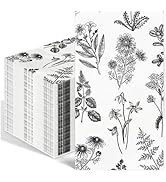 100PCS Black Floral Paper Napkins 3 Ply Disposable Hand Towels for Bathroom Vintage Wildflower Gu...