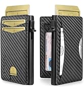 RUNBOX Slim Card Wallet for Men with ID Window – Minimalist RFID Wallet, Pop-Up Function, Ultra T...