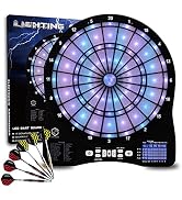 Turnart Electronic Dart Board,13 inch Illuminated Segments Light Based Games Electric Dartboard f...