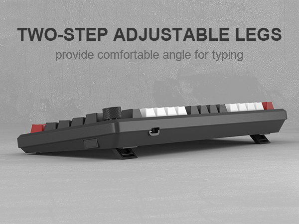 Two-Step Adjustable Keyboard Feet