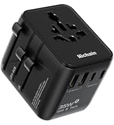 Hichain International Power Adapter 35W, Universal Travel Adapter 7-in-1 Worldwide Plug Power Int...