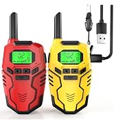 Inspireyes Walkie Talkies for Kids Rechargeable, Long Range 2 Way Radio, Outdoor Beach Camping Ro...