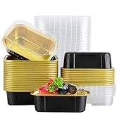 EUSOAR Aluminum Foil Cups, 5.7oz 50pcs Baking Cups with Lids, Snacks Desserts Flan, Cupcake Pie R...