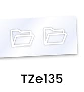 Brother Genuine P-touch TZe135 Label Tape in cardboard pack: White on Clear 12mm