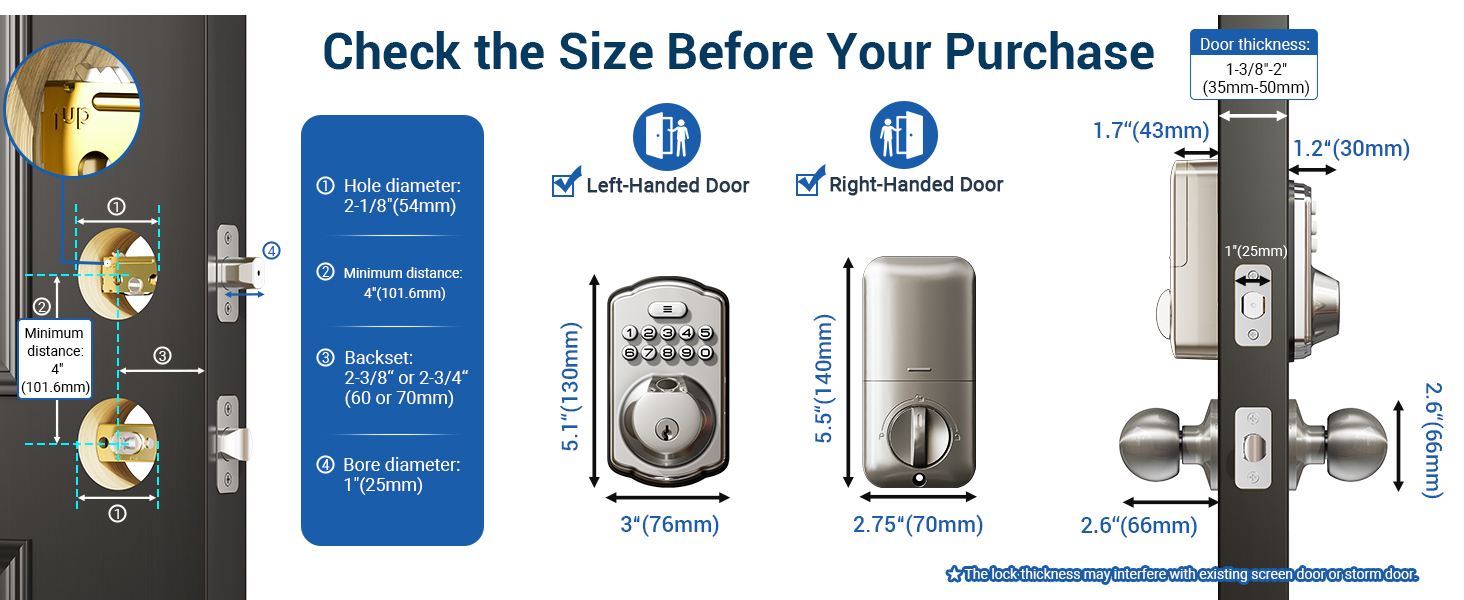 keyless entry door lock Works with most standard American doors using just a screwdriver