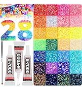 40000Pcs 3MM Rhinestones for Bedazzling, Bedazzler Kit Gems Stones Jelly Resin Flatback Rainbow 2...