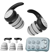 Noise Cancelling Ear plugs for Sleeping - Black Comfortable Reusable Silicone Earplugs for Sleep ...