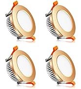 YGS-Tech 2 Inch LED Recessed Lighting Dimmable Downlight, 3W(35W Halogen Equivalent), 3000K Warm ...