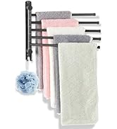 WJYMRO Swivel Towel Rack, Towel Bar with Wall Mounted 180° Rotation, 5 Arms Towel Hanger SUS 304 ...