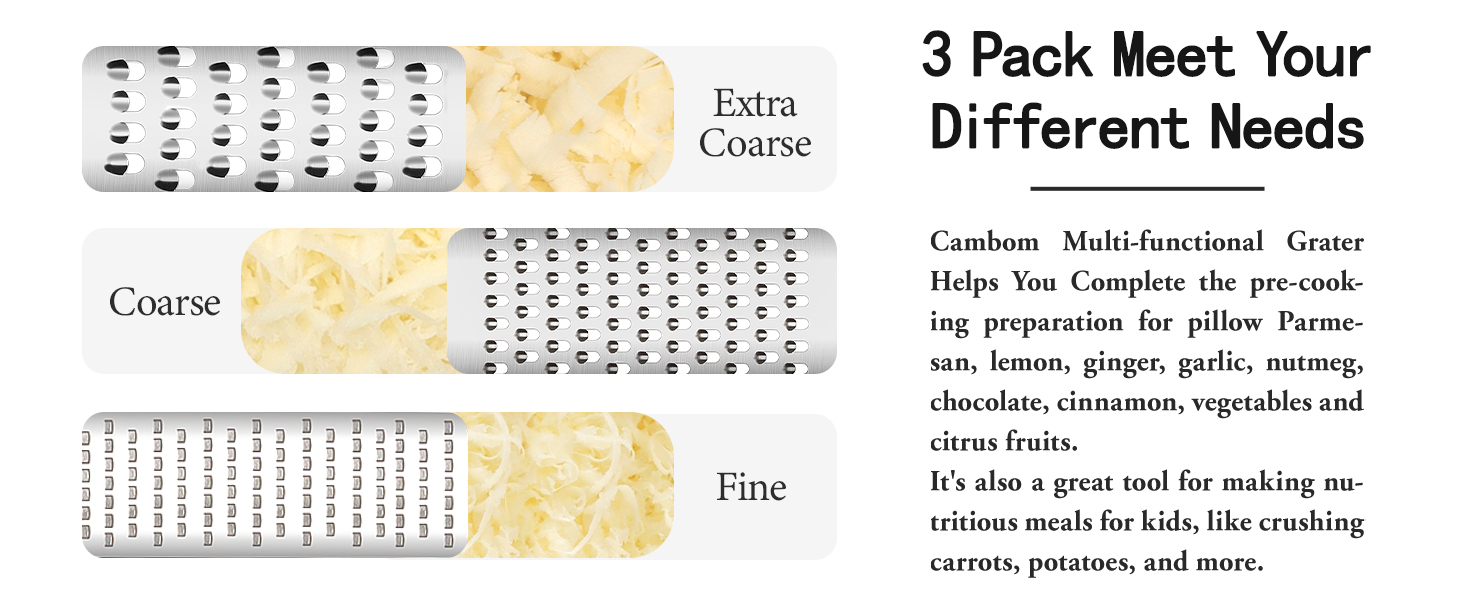 Cambom Lemon Zester Cheese Grater Citrus Zester Pack of 3