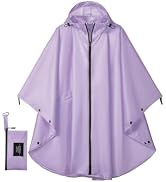 YOOTUKL Unisex Hooded Rain Poncho, Waterproof Raincoat Jacket with pocket for Adult, Rain Coat fo...