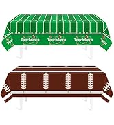 Football Party Decorations,2 Pack Football Tablecloth Disposable Plastic Tablecloth 54" x 108",Fo...