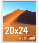 LaVie Home 20x24 Picture Frame for Wall Display, 20x24 White Picture Frame with HD Plexiglas, 20 ...