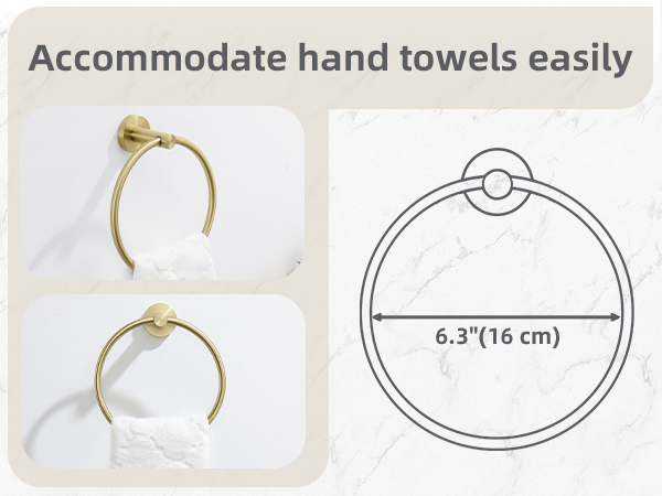 brushed gold hand towel ring