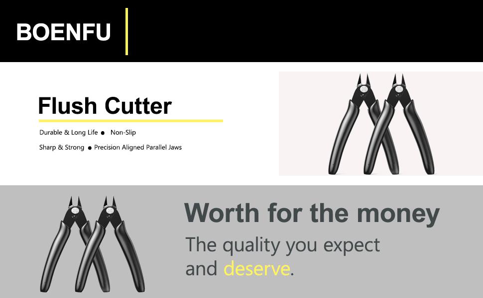Wire Cutters Flush Cutter 5 Inch Zip Tie Cutter Wire Snips Black