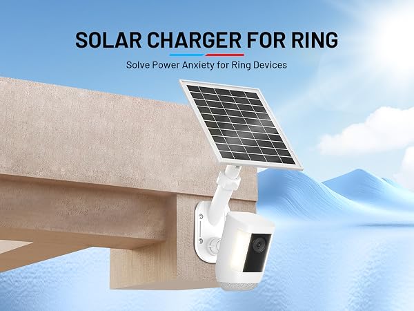 Solar Panel and 2-In-1 Wall Mount for Ring Cam