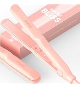 BeKind Bliss Hand-Sized Mini Hair Straightener - 0.7 Inch Portable Ceramic Small Flat Iron for Sh...