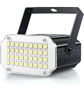 Mini Halloween White LED Strobe Light, Sound Activated and Flash Speed Control Party Light with 3...