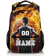 GIHSWE Custom Boys School Backpack, 17" Cool Basketball Backpacks for Preschool Middle School, Sc...