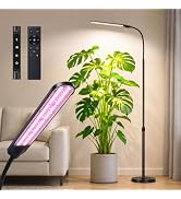 OUTON Grow Lights for Indoor Plants, Full Spectrum LED Plant Light Stand | 18W Black Single Head ...