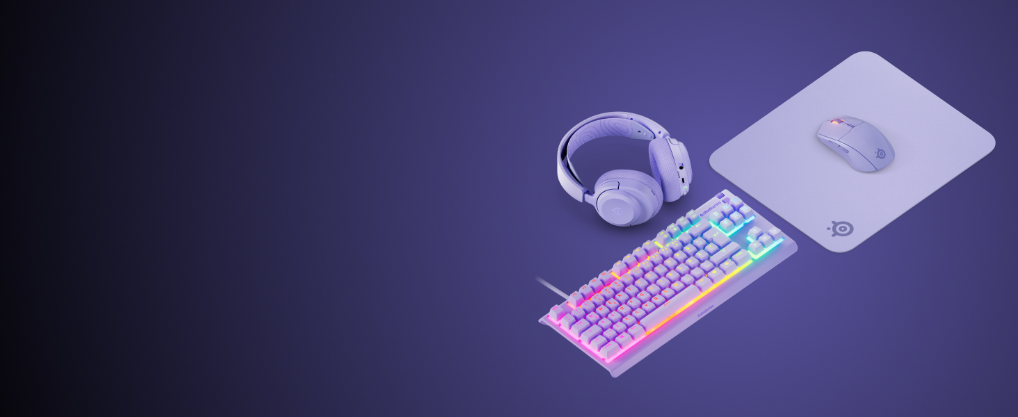 SteelSeries Headset Keyboard Mouse and Mouse Pad