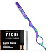 Facón Hair Razors for Cutting Hair - Professional Hair Styling Razor Kit with 11 Replacement Blad...