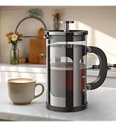 Veken French Press Coffee Maker 21oz 0.6 L, Single Serve Small Pot, Heat Resistant Thickened Boro...