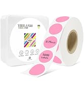 YOULAISHI 3/4 Inch Circle Dot Stickers 1000 PCS Pink Color Coding Thermal Labels Dots Writable Pr...