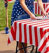 misaya 6 Packs Striped Disposable Table Cloth, 54 x 108 Inch Waterproof Rectangle Tablecloth, Lea...