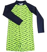 AIWUHE Boys one Piece Swimsuit Zipper Rash Guard Kids Long Sleeve Bathing Suits UPF 50+ Sun Prote...