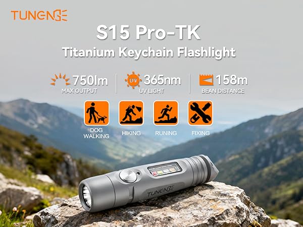 Titanium keychain flashlight