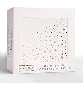 Stylish 5x5 Inch Rose Gold Napkins -100 Pack of Rose Gold Cocktail Napkins - Elegant Star Napkins...