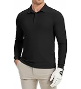 PEGENO Mens Polo Shirts Lightweight Long Sleeve UPF 50+ Collared Quick Dry Golf Shirts Suitable f...
