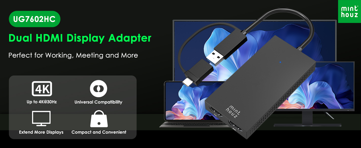 USB 3.0 to Dual HDMI Adapter