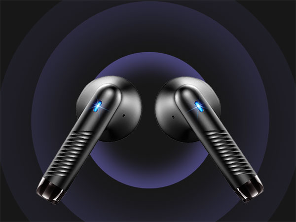 Immersive Premium Sound Long Distance Connection Headset with Charging Case, Black