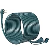 25FT Outdoor Extension Cord with 90 Degree Flat Plug - 13Amp Electrical SJTW Grounded Extension C...