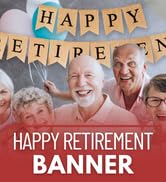 Mandala Crafts Burlap Happy Retirement Banner Happy Retirement Decorations for Women Men - Happy ...