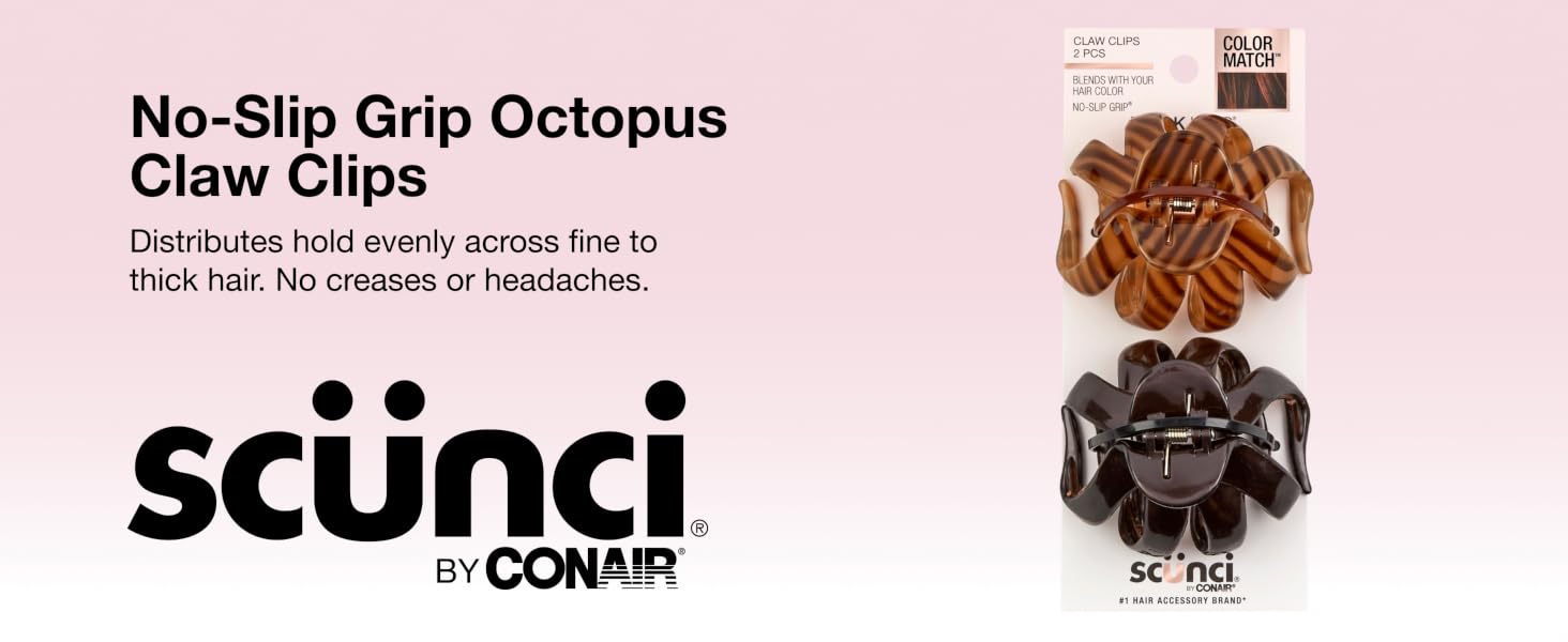 No-Slip Grip Octopus Claw Clips