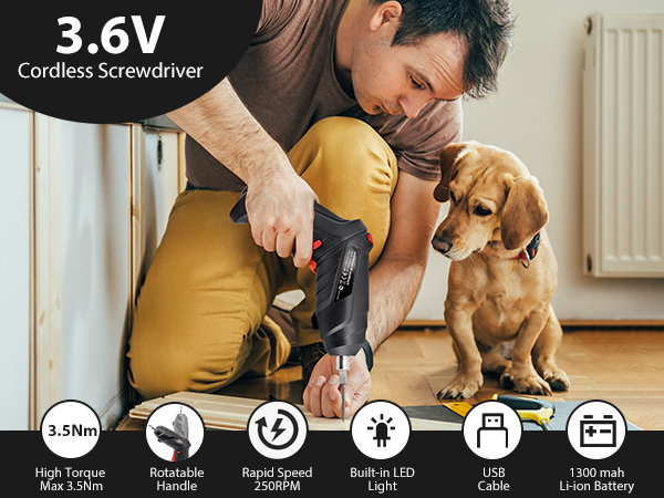 Cordless Screwdriver Rechargeable Electric Screwdriver Rechargeable Screw Gun Power Screwdriver