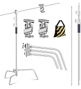 K&F CONCEPT Heavy Duty C Stand 10.8ft/330cm with Holding Arm Sandbag, 2*Grip Head Stainless Steel...